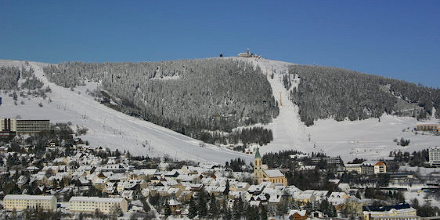 Kurort Oberwiesenthal Ortansicht im Winter